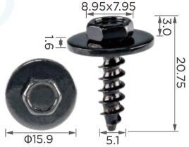 99461 Саморез автомобильный металиический, c плавающей шайбой BMW 07149126885
