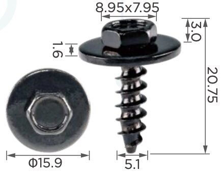 99461 Саморез автомобильный металиический, c плавающей шайбой BMW 07149126885