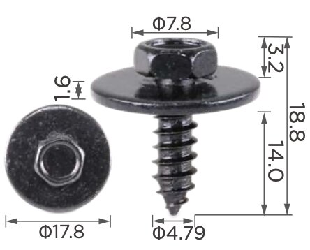 99463 Саморез автомобильный металиический, c плавающей шайбой 4.8