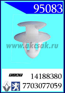95083 Клипса автомобильная (крепёжное изделие) RENAULT, PEUGEOT, LANCIA, FIAT, ALFA ROMEO