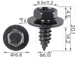 99468 Саморез автомобильный металиический, c плавающей шайбой 5.1  11500994,11509371