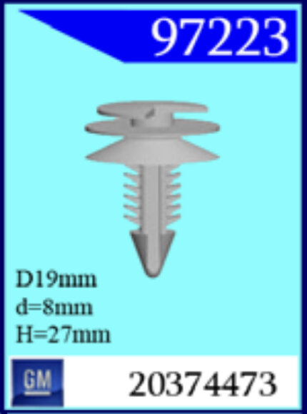 97223 Клипса автомобильная (крепёжное изделие) GM