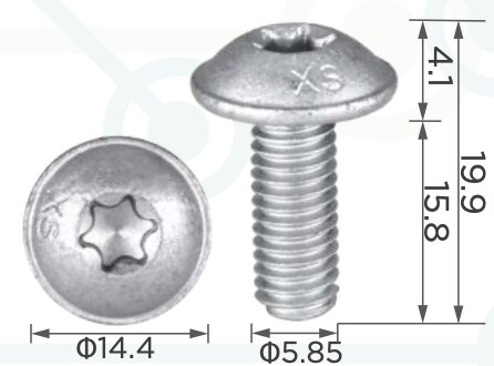 99472 Болт со шлицом типа TORX толщиной 6мм VAG Mersedes N000000001476