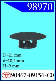 98970 Клипса автомобильная (крепёжное изделие) TOYOTA