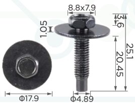99478 Болт автомобильный с плавающей шайбой 5х20 Универсальный