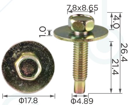 99479 Болт автомобильный с плавающей шайбой 5x22 Универсальный