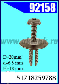 92158 Клипса крепежная BMW