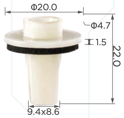 89206 Клипса автомобильная (крепёжное изделие) Nissan
