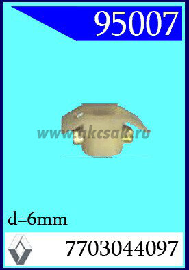95007 Клипса автомобильная (крепёжное изделие) RENAULT