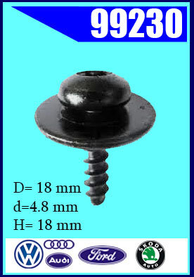 99230  Винт черного цвета 4.8х18х20 мм   AVW, Ford, Skoda N10354602, N10354602, W708591S424, 1449533