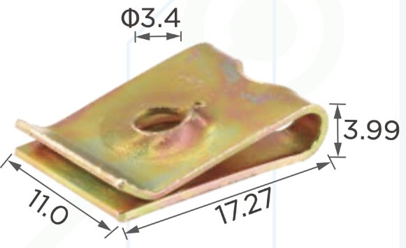 99402 Закладна скоба(гайка) под саморез 3.3мм 17.5х11