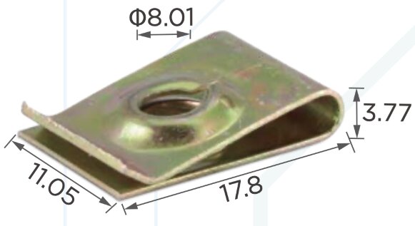 99403 Закладна скоба(гайка) под саморез 3.7мм 18х11