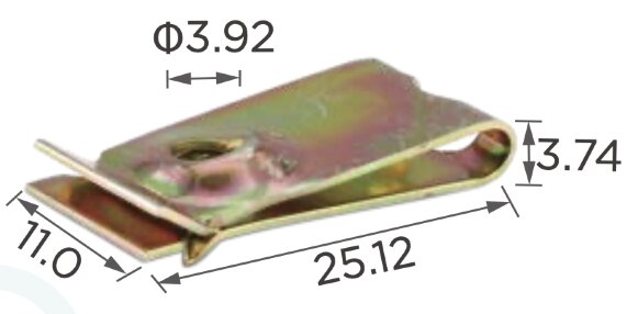 99404 Закладна скоба(гайка) под саморез 4мм 25х11