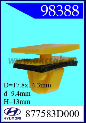 98388 Клипса автомобильная (крепёжное изделие) HYUNDAI SONATA