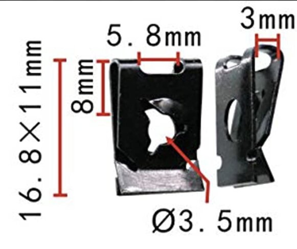 99406 Закладна скоба(гайка) под саморез VAG Great wall  N90834301, 09330014