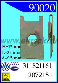 90020 Пластина под саморез СВ. 6,5 мм VZ FL