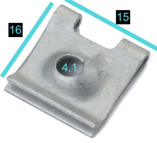 99415 Закладна скоба(гайка) под саморез 4.1мм 15х16 BMW 07129904223