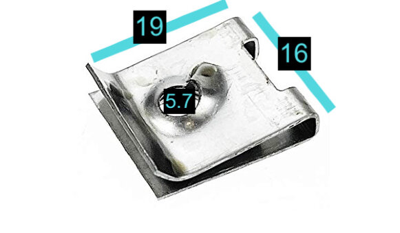 99420 Закладна скоба(гайка) под саморез 5.7мм 16х19 VAG N10433701, N10194101