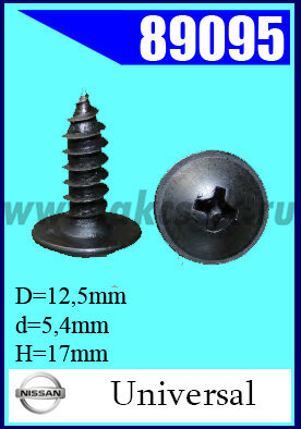89095 Саморез 5.4x17x12.5  NISSAN