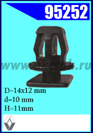 95252 Клипса автомобильная (крепёжное изделие) RENAULT