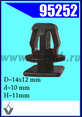 95252 Клипса автомобильная (крепёжное изделие) RENAULT
