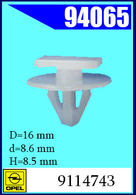 94065-94039 Клипса автомобильная (крепёжное изделие) OPEL, GM