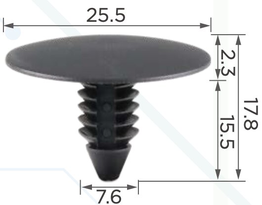 97543 Клипса автомобильная (крепёжное изделие) Chrysler GM, FORD 16674629, N806113S, 6503943