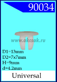 90034 Держатель самореза 7 x 7 d= 4,2