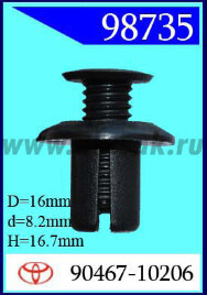 98735 Клипса автомобильная (крепёжное изделие) TOYOTA