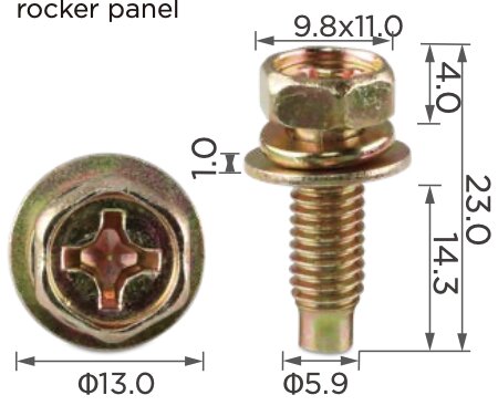 99481-99179 Болт автомобильный с плавающей шайбой и гровером 6х16 Универсальный