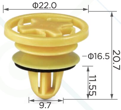 97612 Клипса автомобильная (крепёжное изделие)